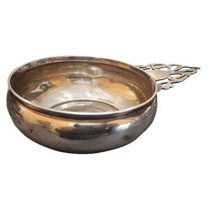 Vintage Signed Reproduction Porridge Bowl Marked Sterling Engraved (A4458)